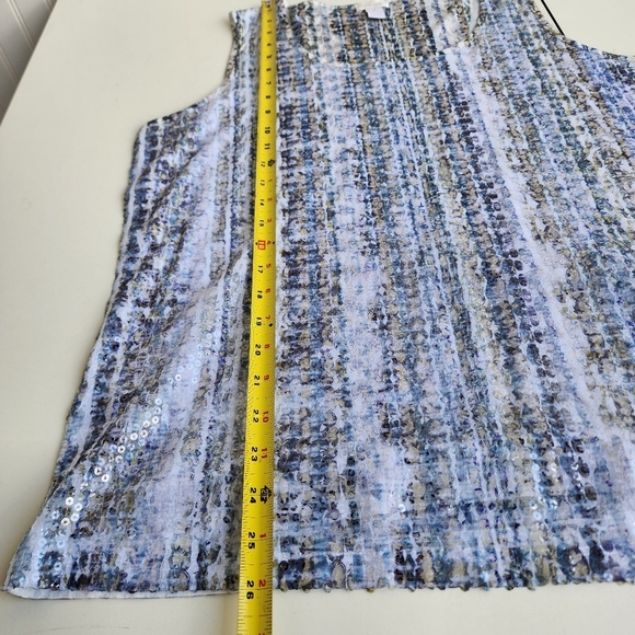 Chico's Multicolored Polyester Saharan Weave Sequin Soft Tank Top Size 2 LARGE - Picture 8 of 9